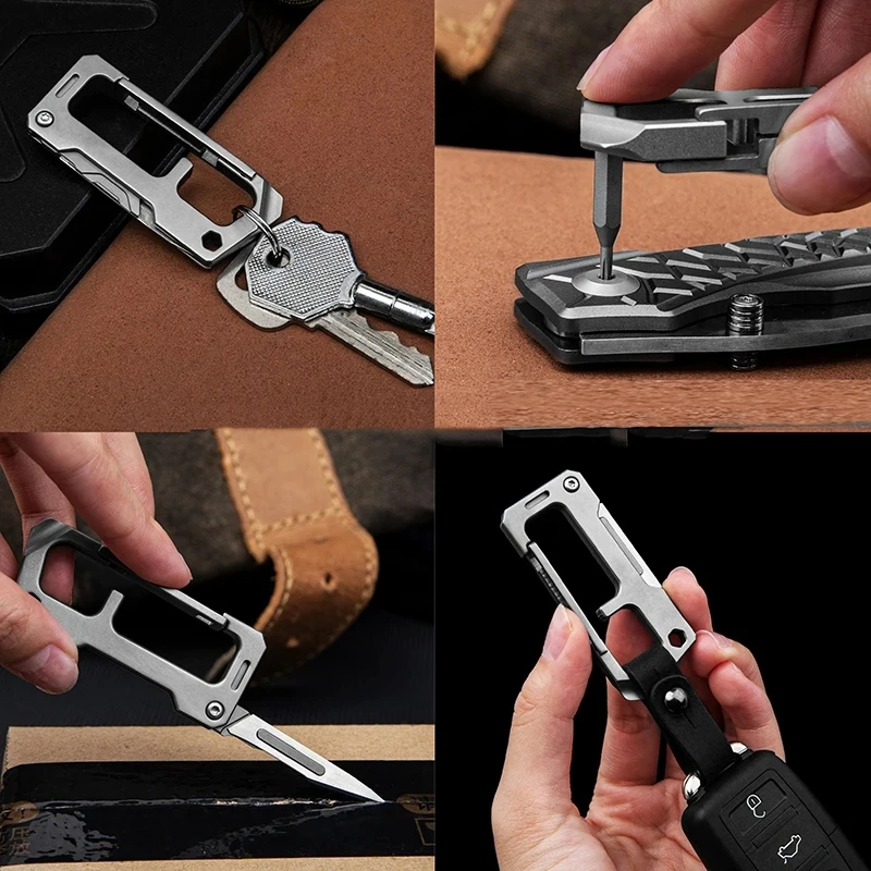 MINI Titanium Alloy Scalpel NO11 Replaceable Blades Stainless Steel Folding Knife Quick Open Portable EDC Knife Useful Tool