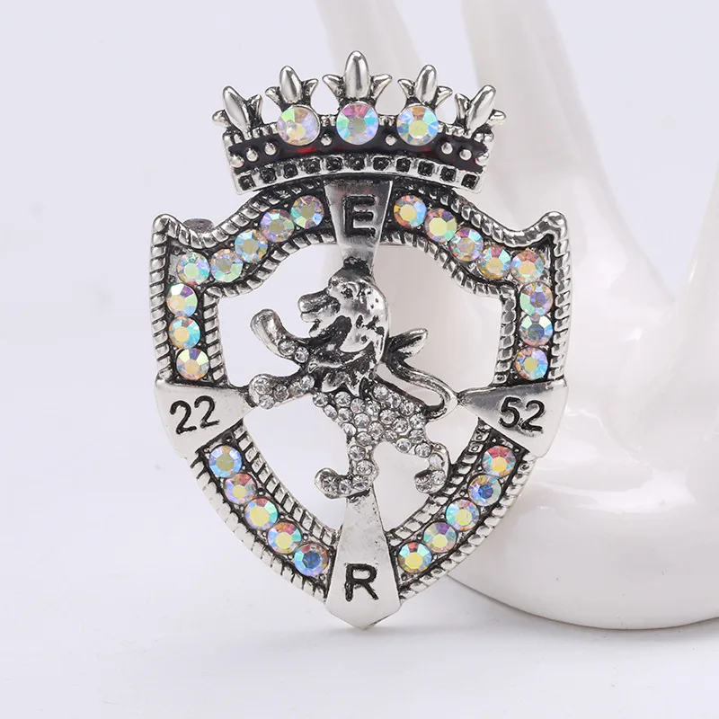 Koreanische Mode Strass Schild Krone Broschen Pins Löwe Tier Abzeichen Revers Pin männer Anzug Hemd Kragen Kleidung Zubehör – Detail 4