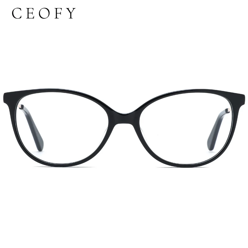 Ceofy Women Acetate Eyeglasses Frame Retro Prescription Women's Vintage Myopia Optical Eyeglasses Frame for Women HIgh Quality