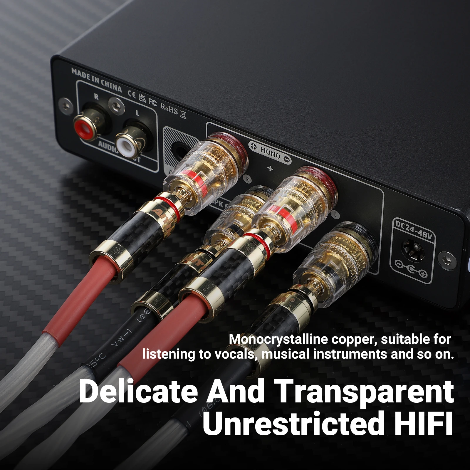 AIYIMA 1Pair 1.8m HiFi Speaker Cable Single Crystal Copper with Silver and 24K Gold Plug Banana Plug for Speaker A80 A07 Max view 5