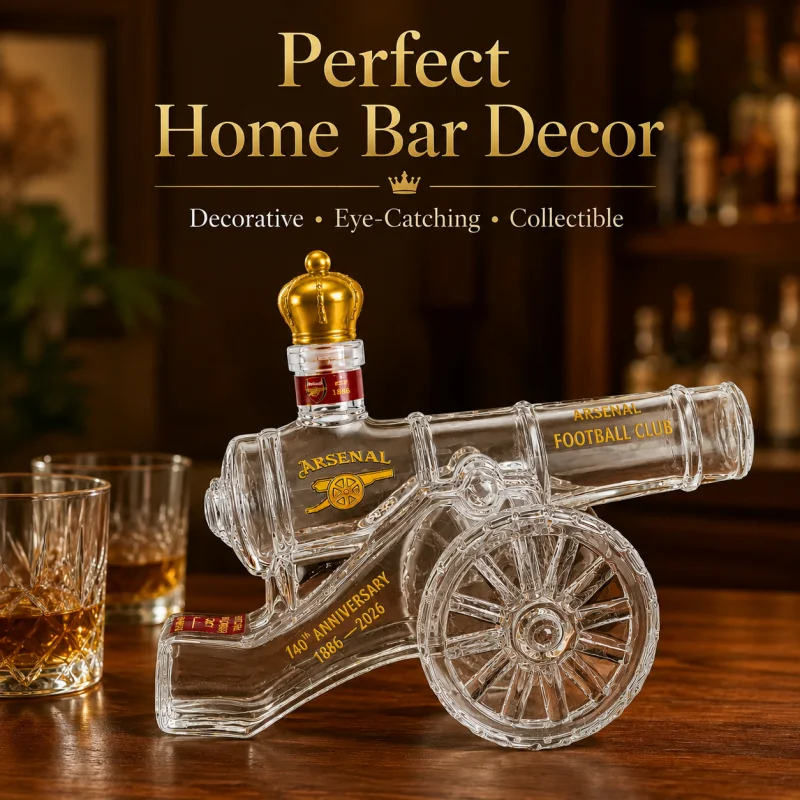 Cannon Shaped Glass Decanter 350ML Creative Whiskey Liquor Bottle Vintage Style Home Bar Decoration Gift