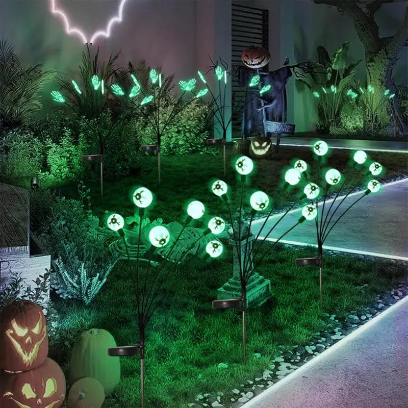 

Halloween Outdoor Solar Lights 2X Waterproof Pathway Lights Scary Halloween Decorations For Yard Path Walkway Driveway Lawn