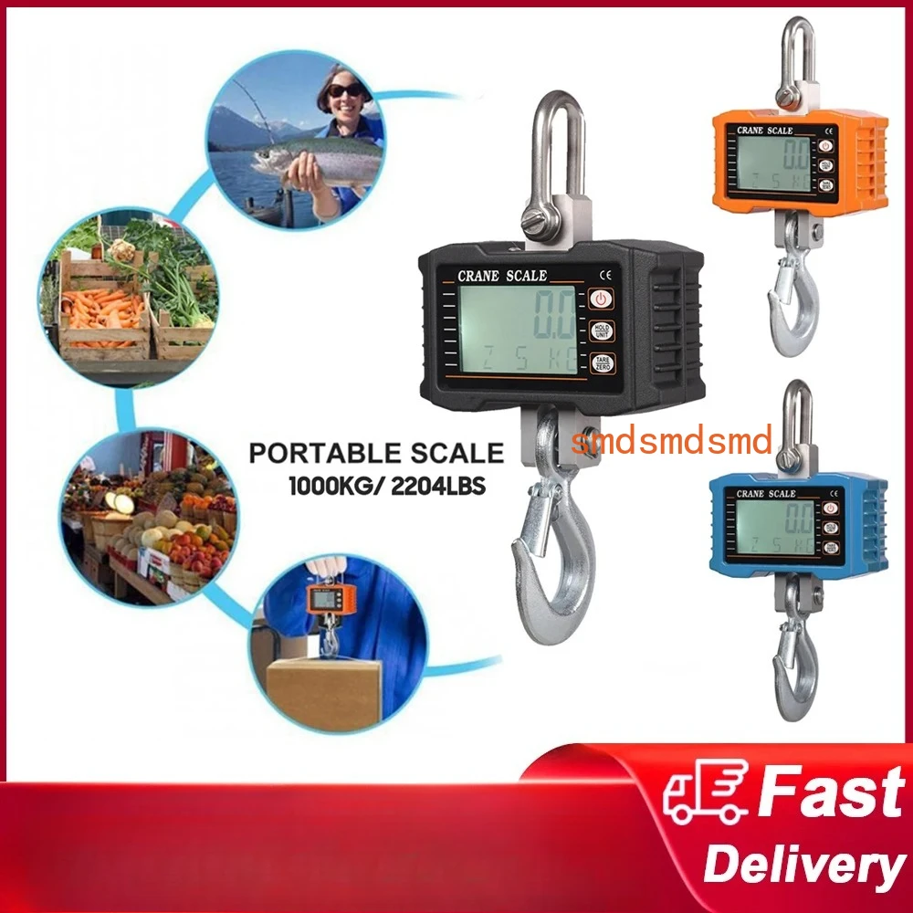 

Цифровые подвесные весы 1000 кг/2204 фунта портативные сверхмощные крановые весы с ЖК-подсветкой промышленные крючковые весы изменение устройства/держание данных