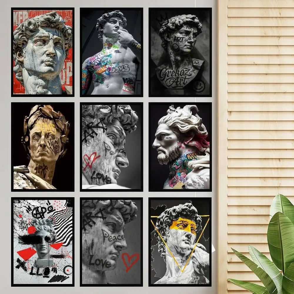 Statue Of David Graffiti Art Anime Posters Sticky Whitepaper