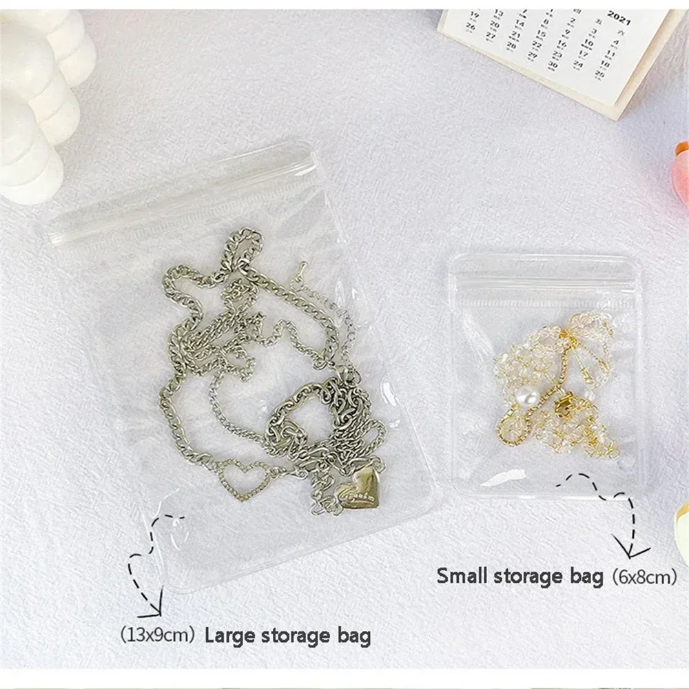 Anti-oxidation Jewelry Storage Box Jewelry Sealed Bag Four Grid Portable Loose-leaf Zipper Storage Booklet Comes With 70 Bags