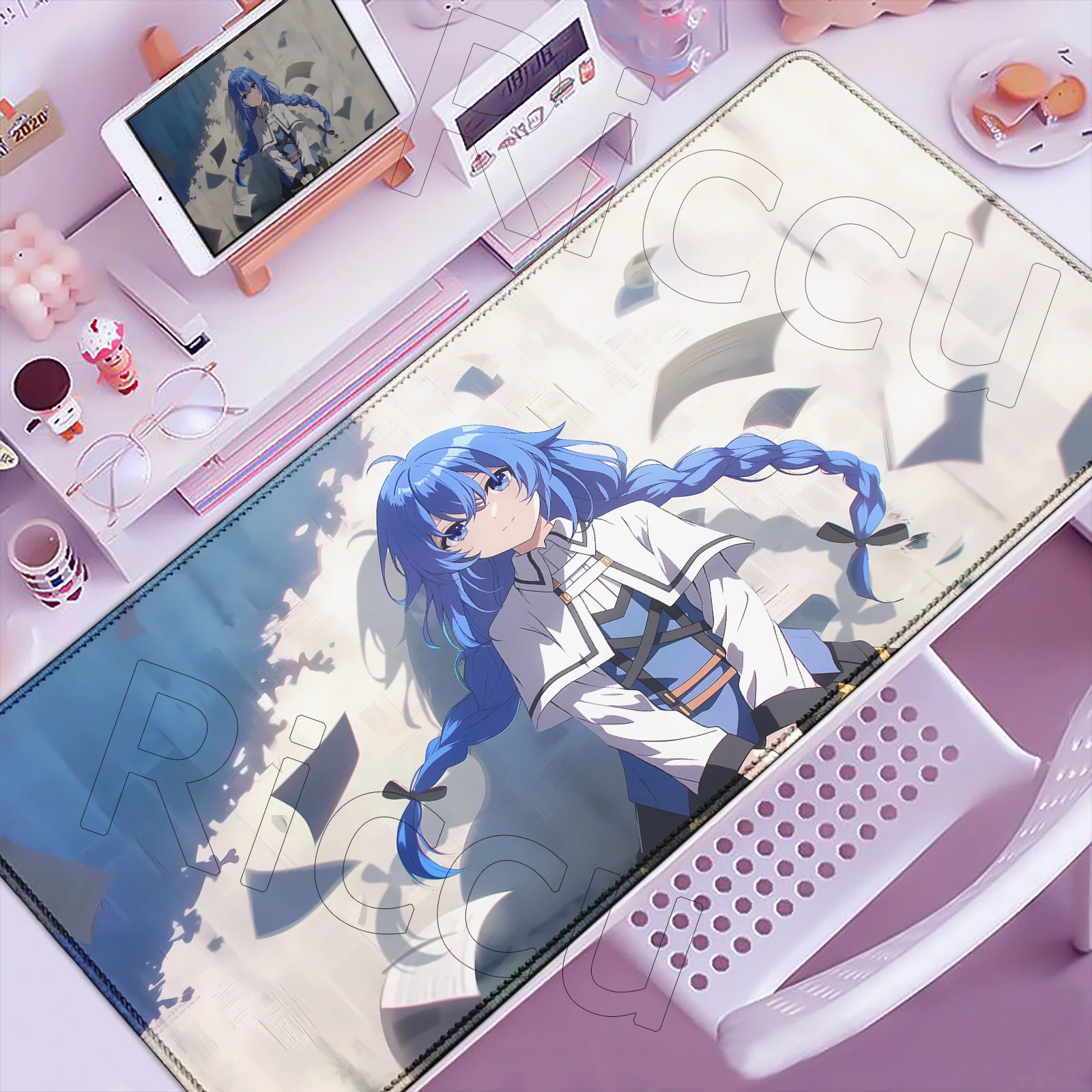 Mushoku Tensei Jobless Reincarnation Anime Mousepad Large Gaming Roxy Mouse Pad PC Laptop XXL Computer Keyboard Tablet Desk Mats