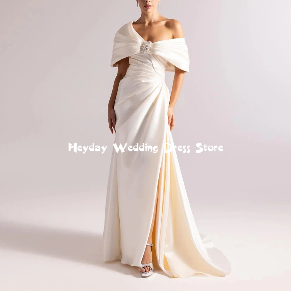 

Heyday Women's Straight One-shoulder Bow Beaded Customized Evening Dresses Sleeveless Pleats Floor-Length Elegant Dresses 2025