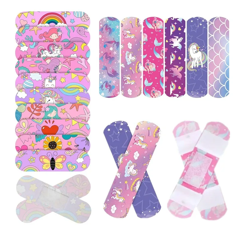 50pcs/set Cartoon Band Aid Alpaca Mermaid Pattern Plaster for First Aid Strips Wound Dressing Patch Adhesive Bandages Woundplast