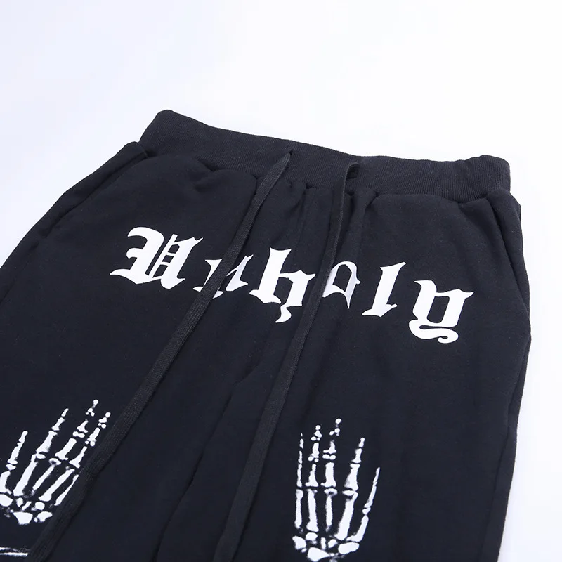 2019 Punk Grunge Gothic pant Harajuku Pentagram pant Long Sleeve Autumn Hollow Out Patchwork trouser Vintage
