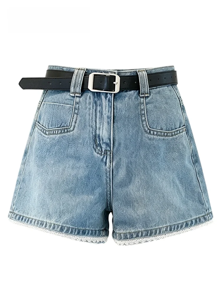 

High Waist Denim Shorts for Women plus Size Summer New Style College Style Casual Pants Big Sister Age Reduction Jeans