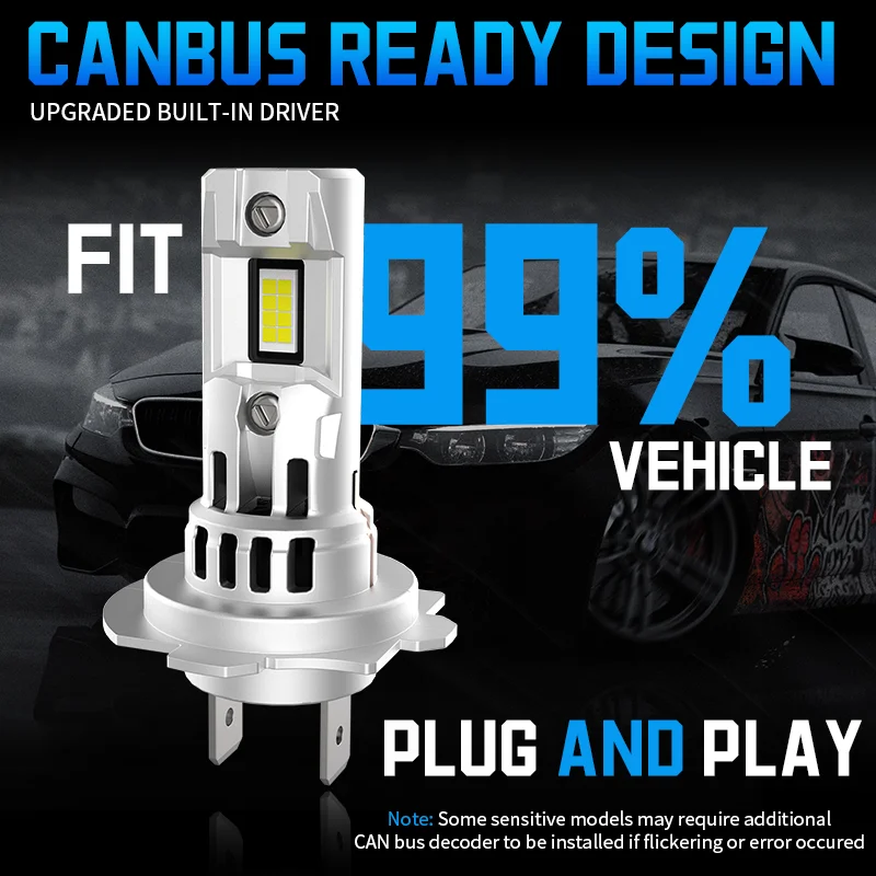 H7 LED Headlight Bulb Mini Wireless 70W 20000LM 6000K CSP for Car Headlamp Auto Diode Lamps H7 Turbo Led 12V Automobile Fog Lamp image 6