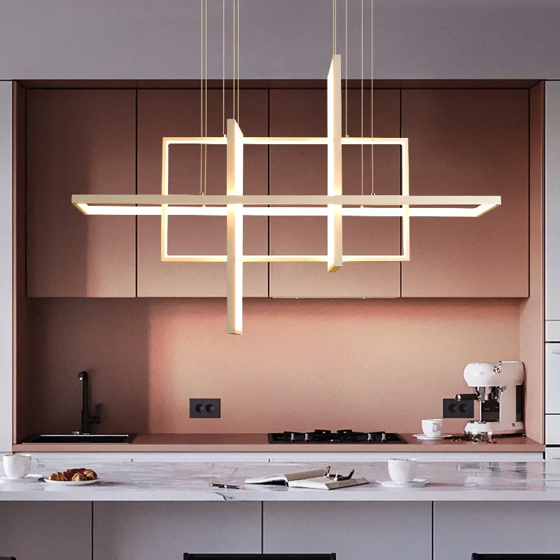 Moderno led lustre de teto para sala jantar cozinha sala estar quarto design retangular luzes pingente simples lâmpada pendurada