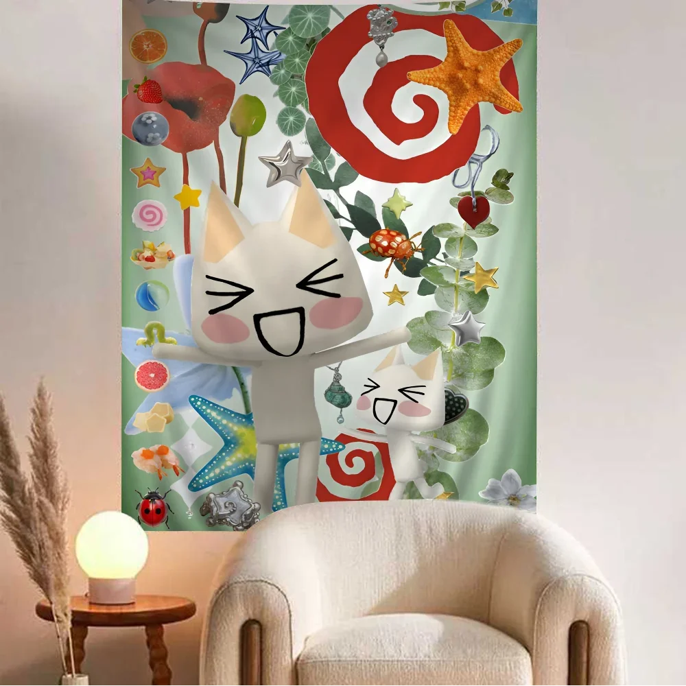 

Inoue Toro CUTE Cat Hippie Wall Hanging Tapestries for Living Room Home Dorm Decor Art Home Decor