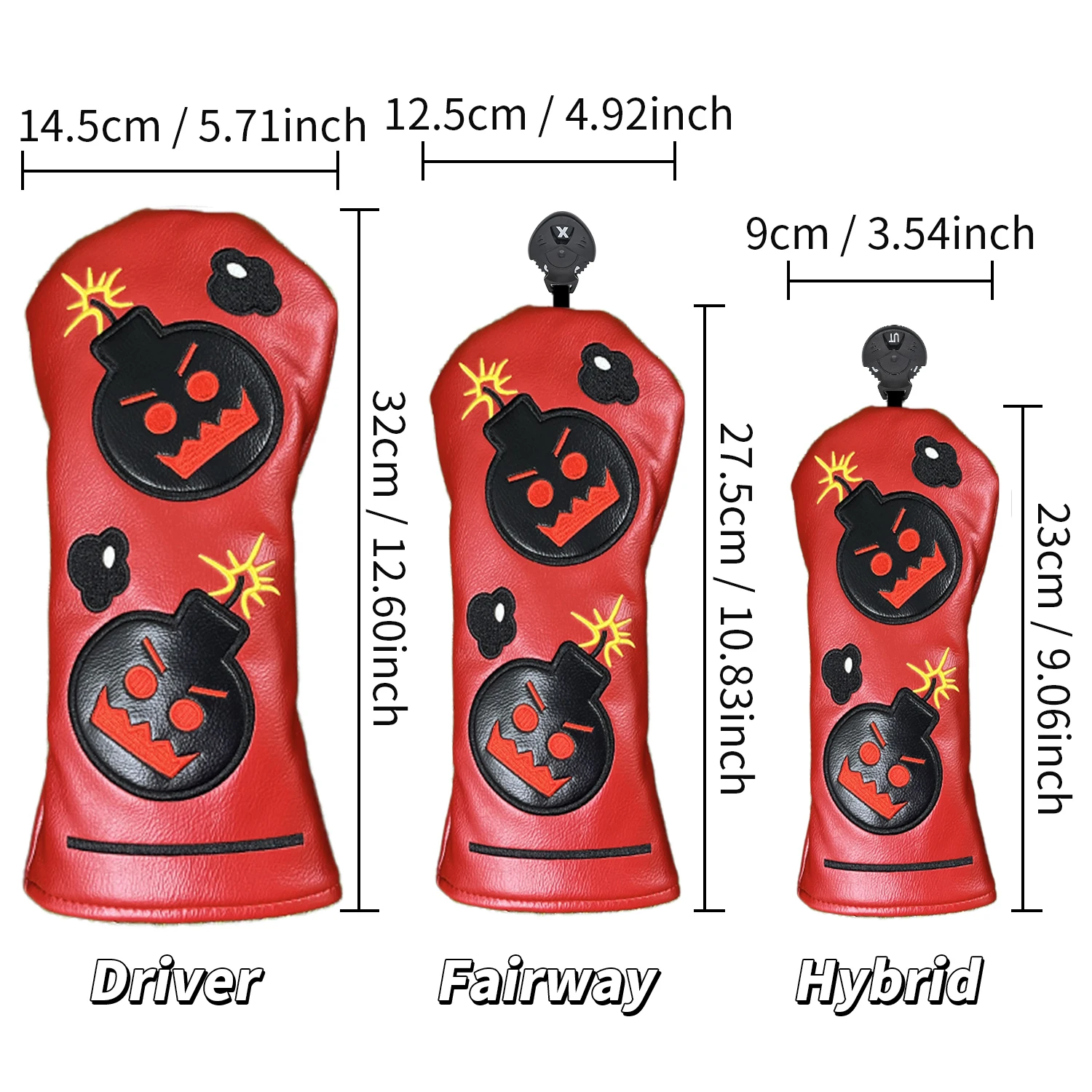 Devil Golf Club Cover Head Cover Protective Cover 135 Fairway Wooden Chicken Leg Stick Cover Pusher Cover image 6
