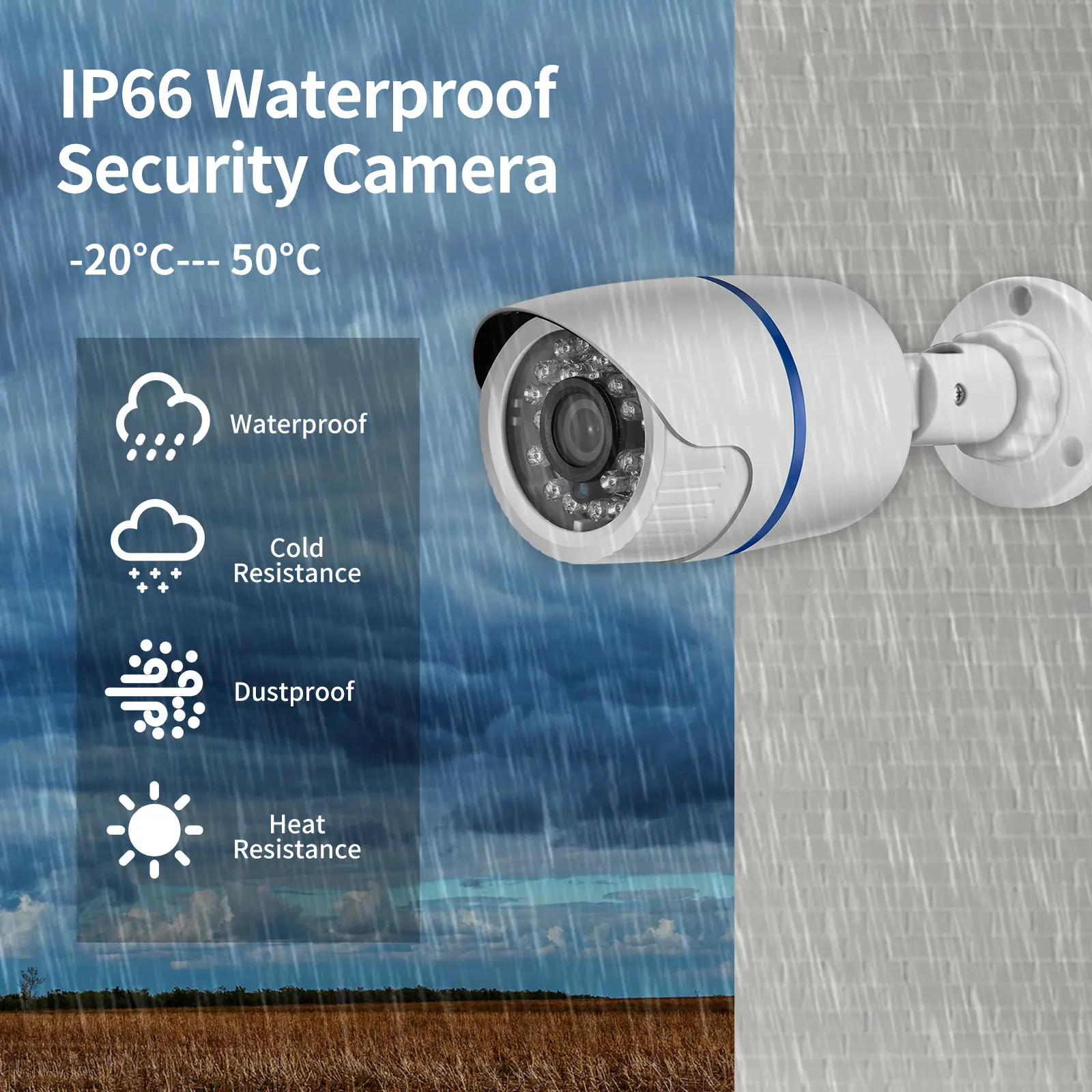 AZISHN 8MP 4K 5MP IP Security Surveillance Camera POE Bullet Shape Waterproof Surveillance Security Camera