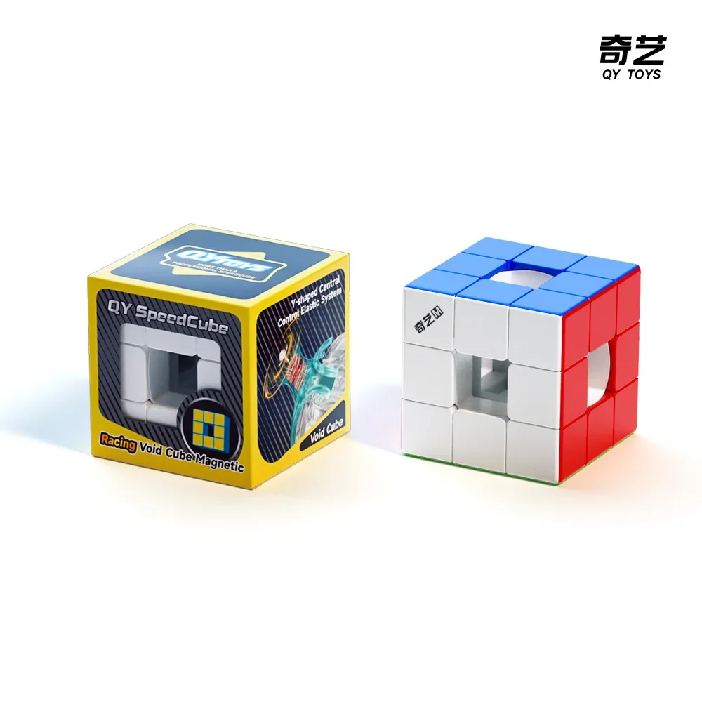 新しい 2 個 Qiyi 中空 3x3 キューブ Qiyi レーシングボイド 3x3 キューブ磁気 UV マジックスピードキューブステッカーレスフィジェットおもちゃ Cubo Magico パズル