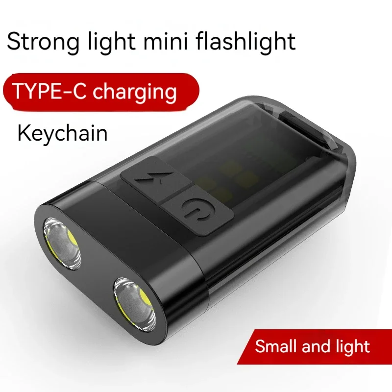 Портативный мини-фонарик, двойная фонарик, яркая клавиша, фонарик с 9 режимами освещения, многофункциональная магнитная лампа-брелок с зажимом