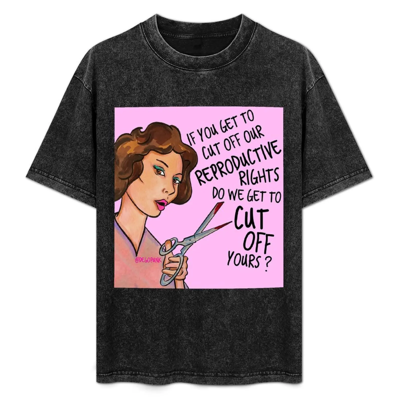 

reproductive rights cut off T-Shirt Basic Solid Color Short Sleeve Cotton Top