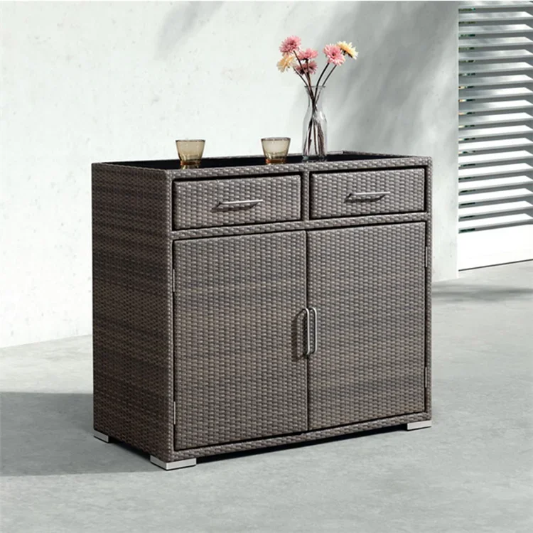 Rattan balcony special cabinet storage storage locker utility room outdoor door shoe cabinet door waterproof and sun protection
