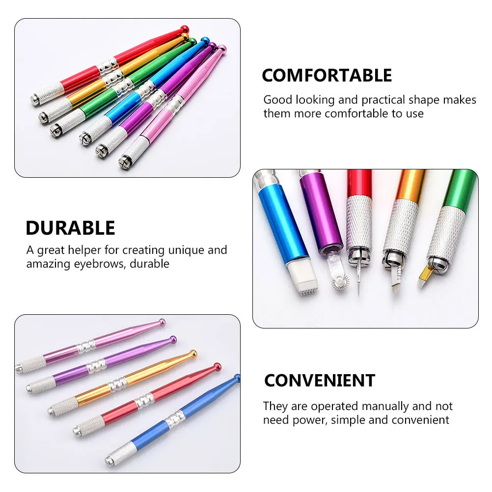 

6 шт., ручная ручка с вышивкой, профессиональный карандаш для бровей, принадлежности для татуировки и макияжа для длительного использования, ручная ручка с вышивкой