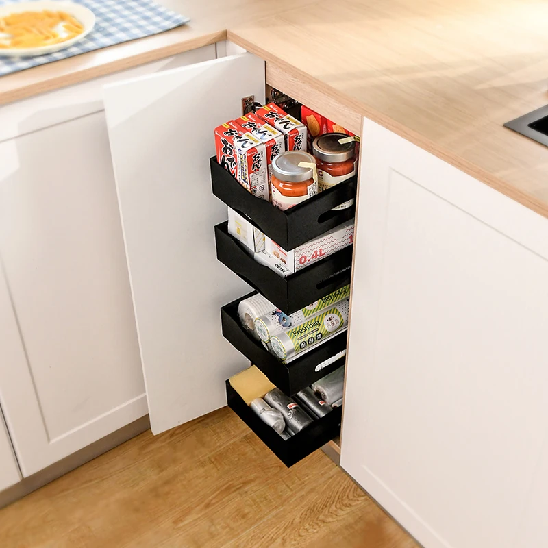 Home Kitchen Storage Shelf Sliding Out Pantry Organization and Storage for Kitchen Kitchen Pull Out Basket Pantry Organizer