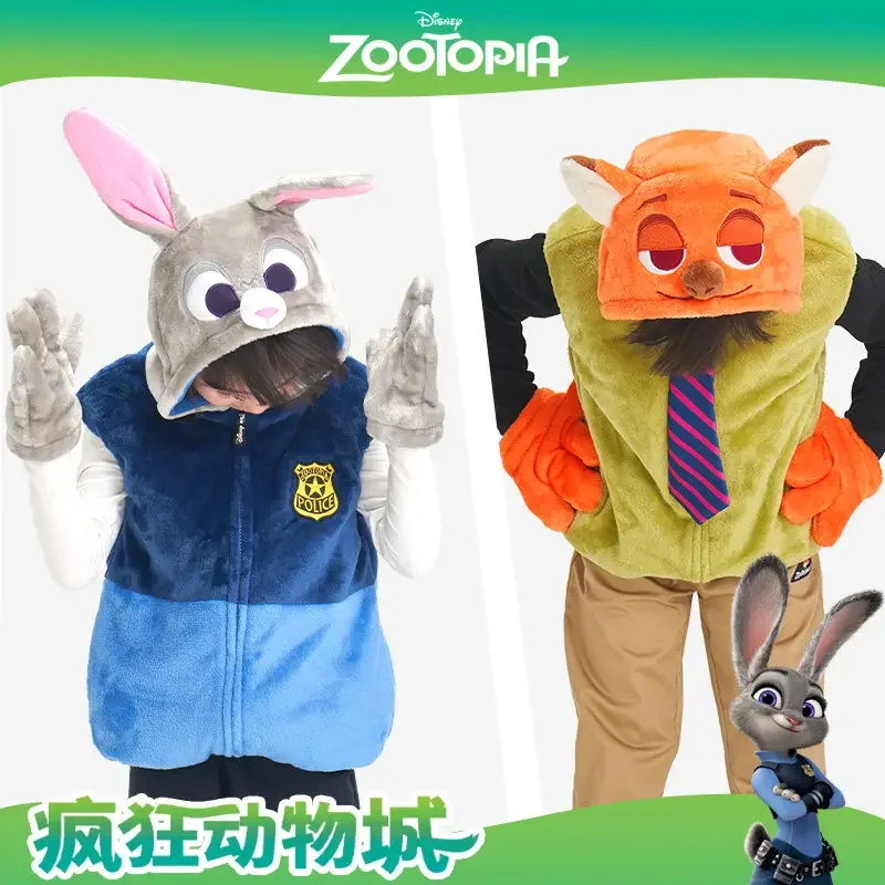 新しいディズニーズートピア子供用ベスト漫画かわいいジュディホップスニックワイルド男の子女の子厚い防寒コートベスト誕生日ギフト