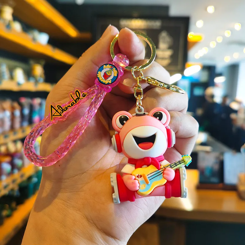 Music Frog Keychain Weaving Cute Doll Creative Bag Cartoon Jewelry Gift view 5