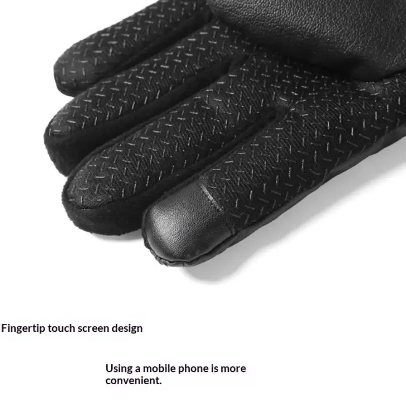 Herren-Winterhandschuh, verdickt, mit Fleece gefüttert, Touchscreen-fähig, wasserdicht, winddicht, kältebeständig, für Motorradfahren, Outdoor-Skifahren. – Detail 10