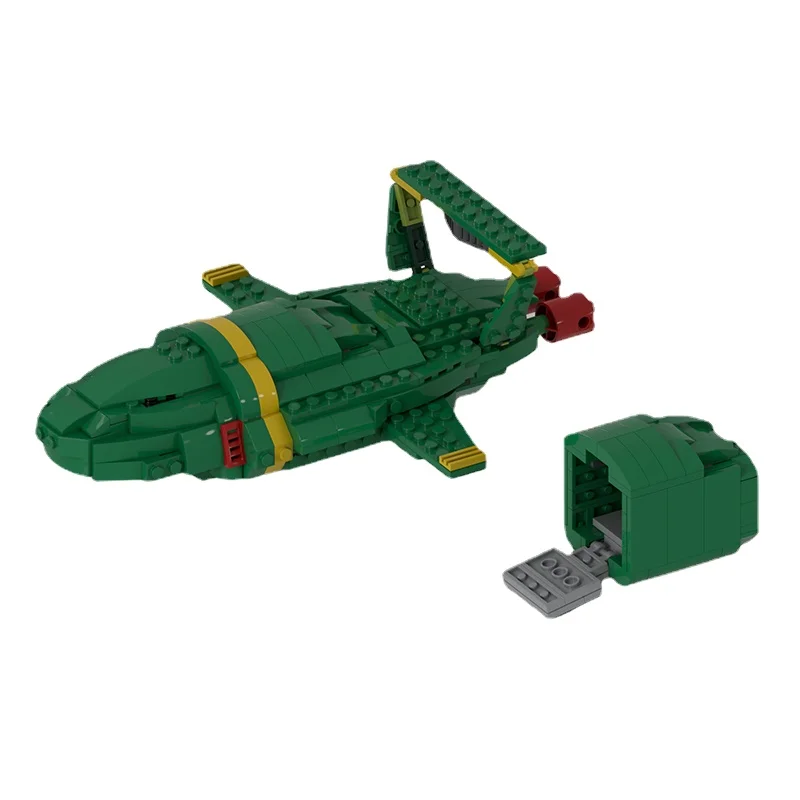 Gobricks Moc Film Thunderbirds 2 Groen Transport Vliegtuig Ruimteschip Bouwstenen Set Spacefighter Raket Luchtschip Bakstenen Speelgoed