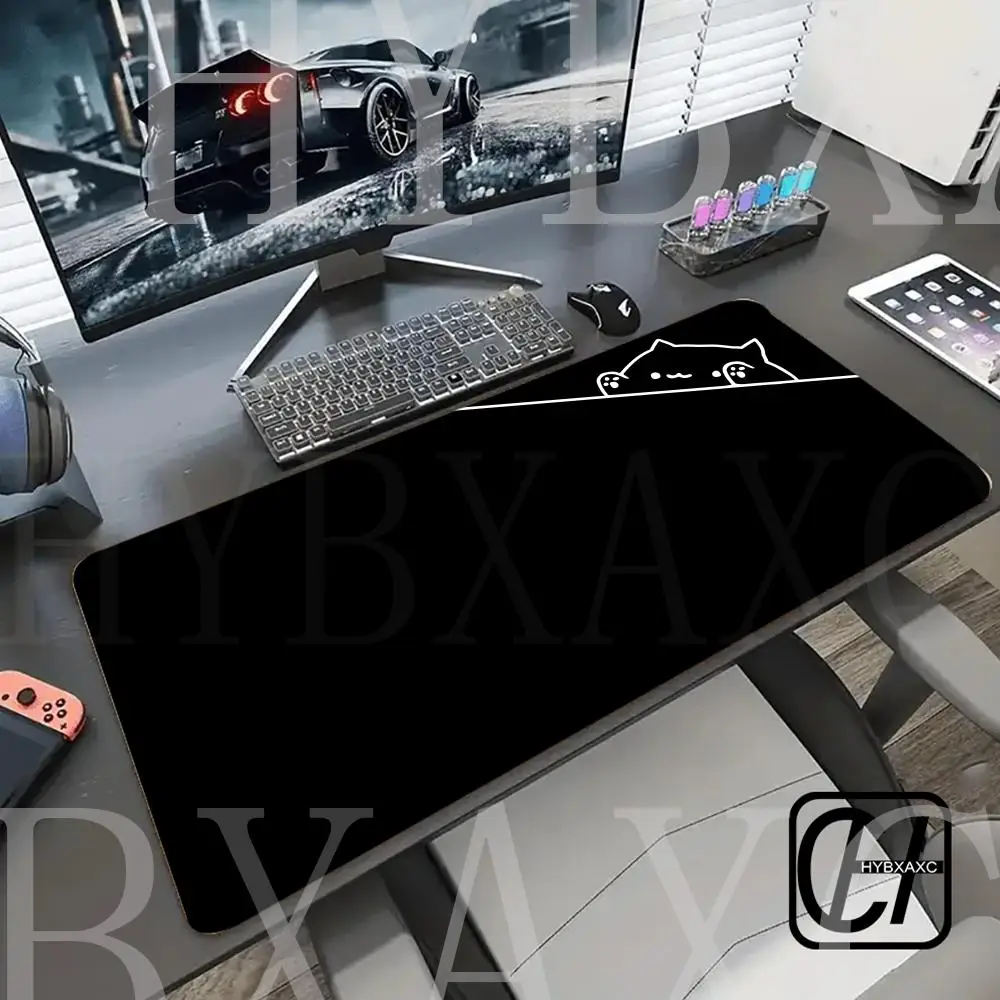 

HYBXAXC Bongo Cat in the corner MousePad Gamer Large Cute Keyboard Personality Pink 800x400mm Anime 2026 new model Carpet Laptop