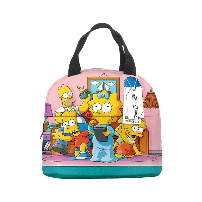 The Simpsons Lunch Bags Travel Thermal Breakfast Box Cosplay Kids School Convenient Lunch Box Tote Food Bags Portable Ice Bag