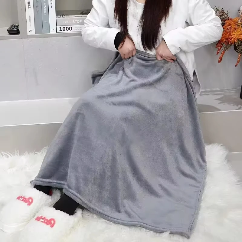 Solid Grey Flannel Blanket - Soft Warm Throw for Adult Children Bed Sofa