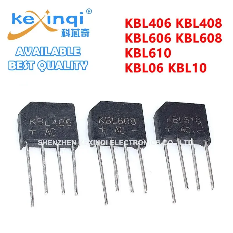 5PCS KBL410 KBL-410 4A 1000V Single Phases Diode Bridge Rectifier KBL406 KBL408 KBL606 KBL608 KBL610 DIP4 In Stock KBL06 KBL10