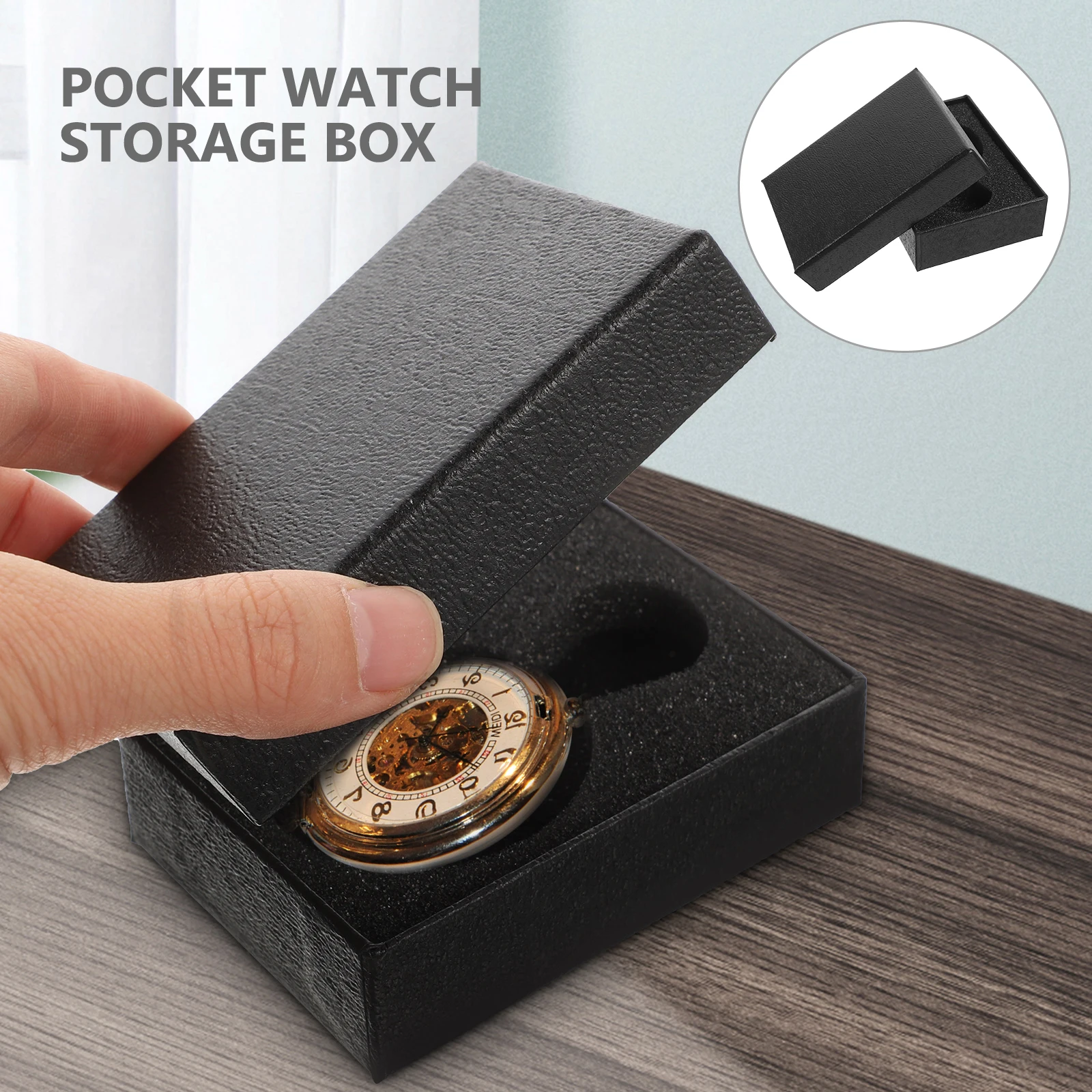 

4pcs Pocket Storage Box 47mm Watches Vintage Case Removable Cushion Travel Accessories Mens Watch Box Jewelry Display Watch
