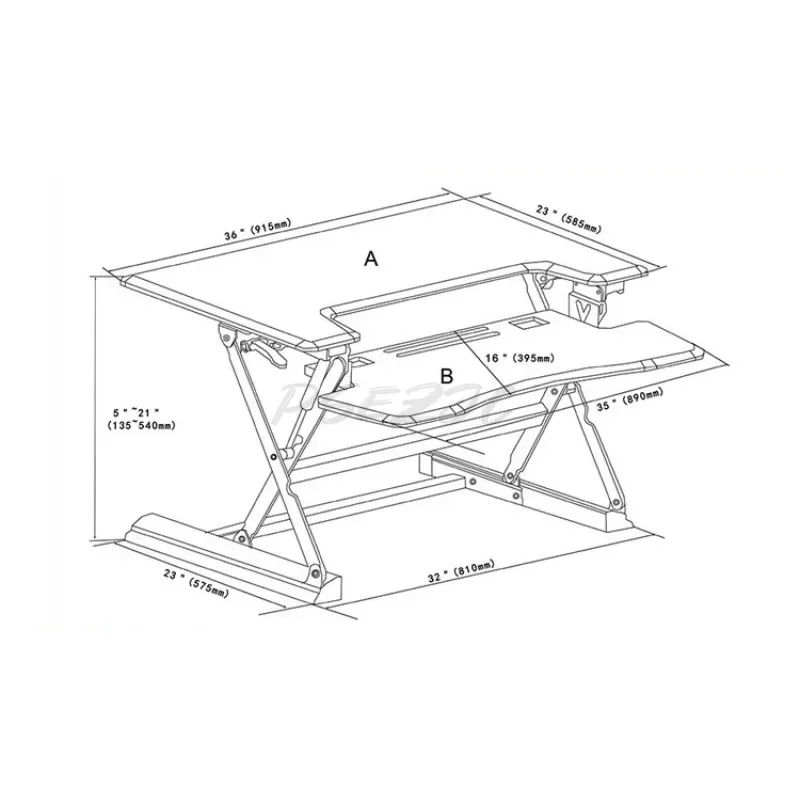 2026 hot Desktop Computer Lifting Table with Alternating Sitting and Standing Height Adjustable Lifting Dual Pneumatic Lifting