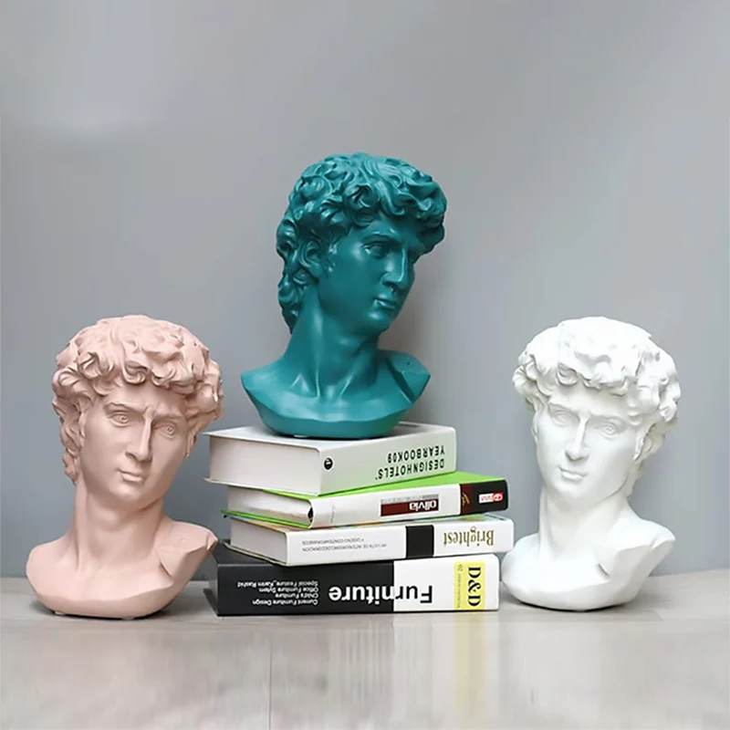 Nordic figure David's head resin statue art Ornaments living room,study,model room,Home decoration,sketch gypsum sculpture Gift