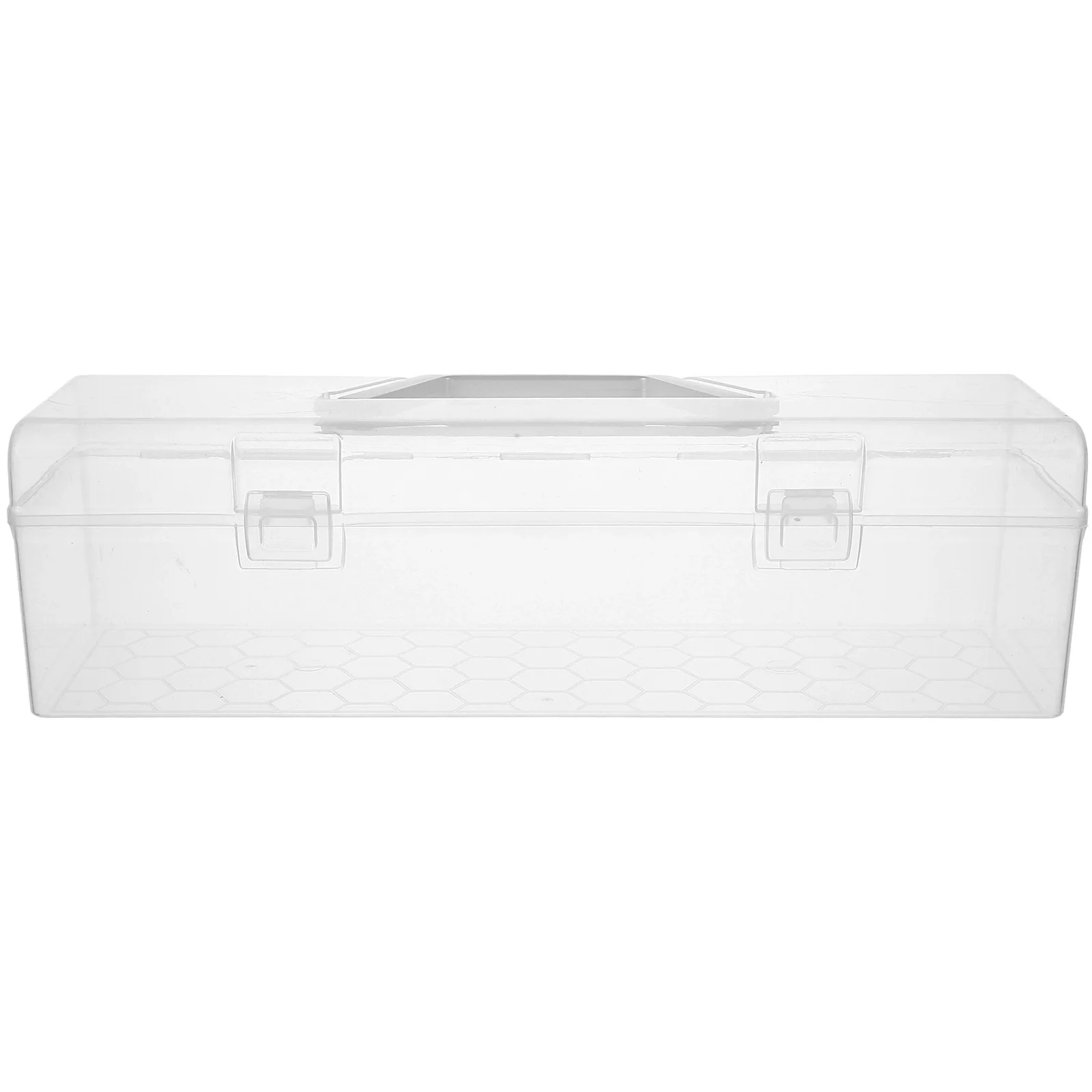 

Portable Clear Plastic Storage Box Thickened Handle Pen Brush Case Watercolor Pen Nail Hair Accessories Organizer