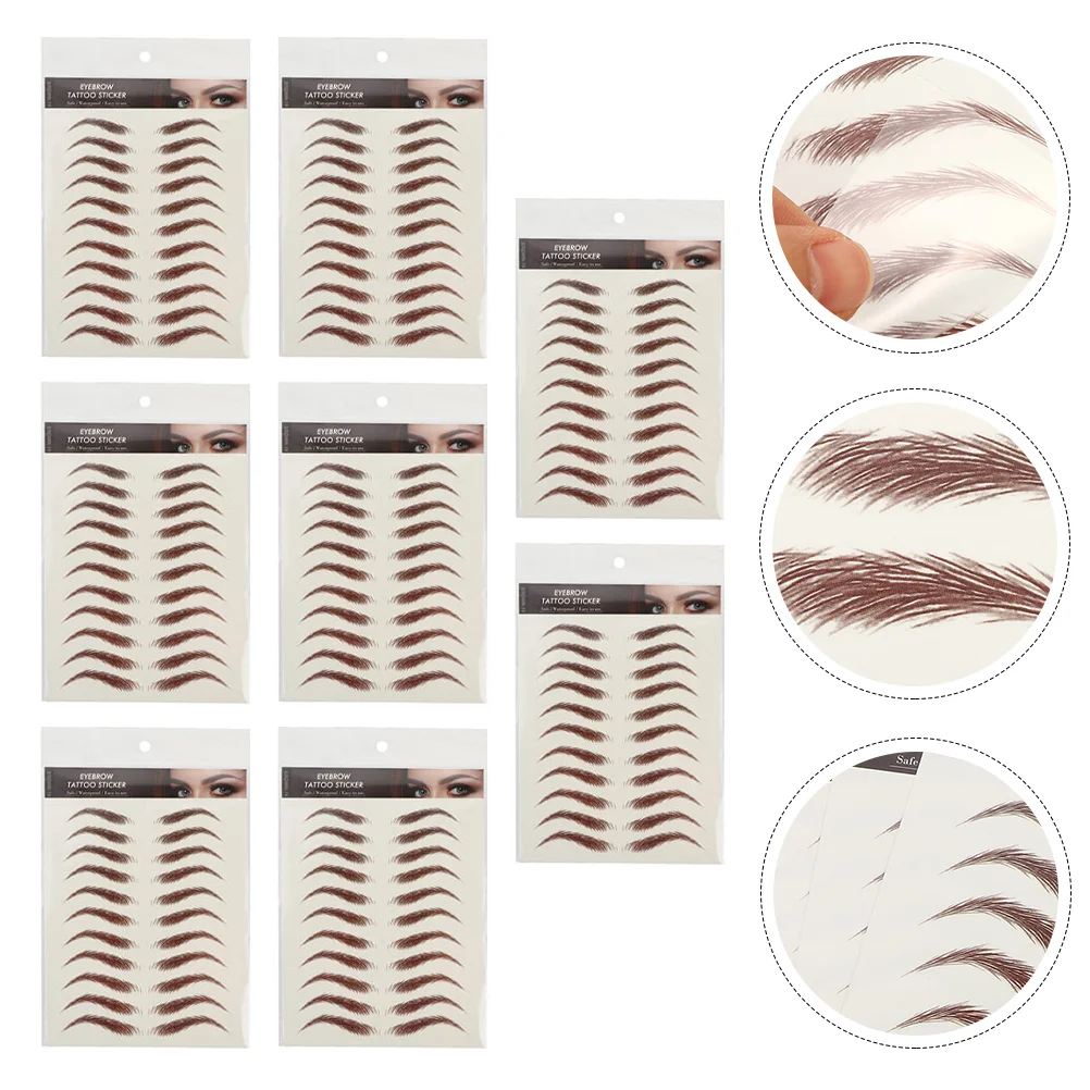 

9 Sheets Shaping Waterproof Eyebrow Stickers Faux Eyebrown Decals Transfer Artificial Tools Temporary Tattoos