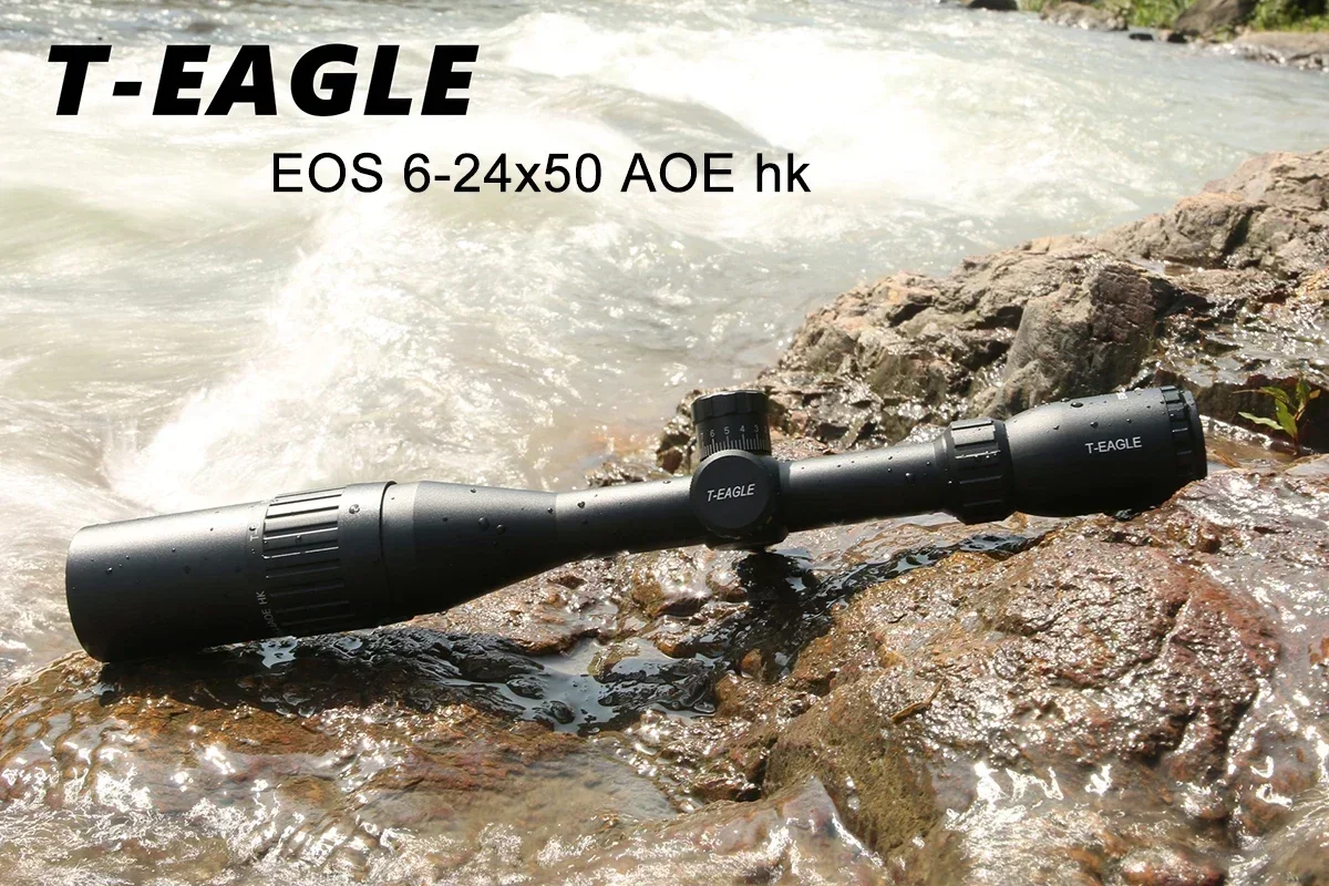 بصريات T-Eagle-EOS 6-24x50 نطاق بندقية AOE HK ، تلسكوب صيد ، ميزاء هدف بصري ، مشهد بندقية تكتيكية ، شبكاني أحمر وأخضر