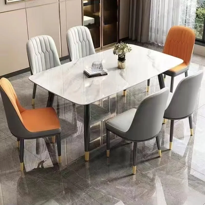 6-Seat Fiberglass Top Dining Table Set/Dining Table and Chairs