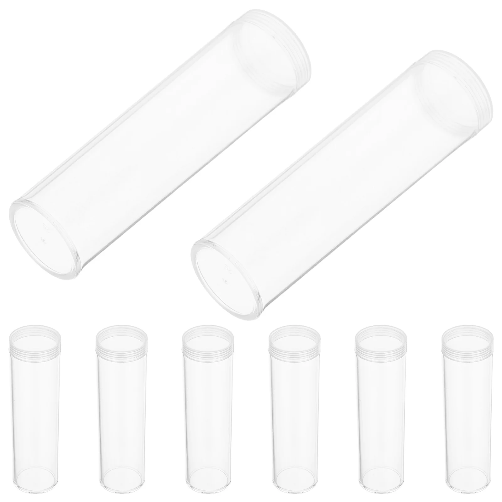 8Pcs Transparent Coin Protection Tube Precision Design Sturdy Plastic Storage for Quarters Organize Commemorative