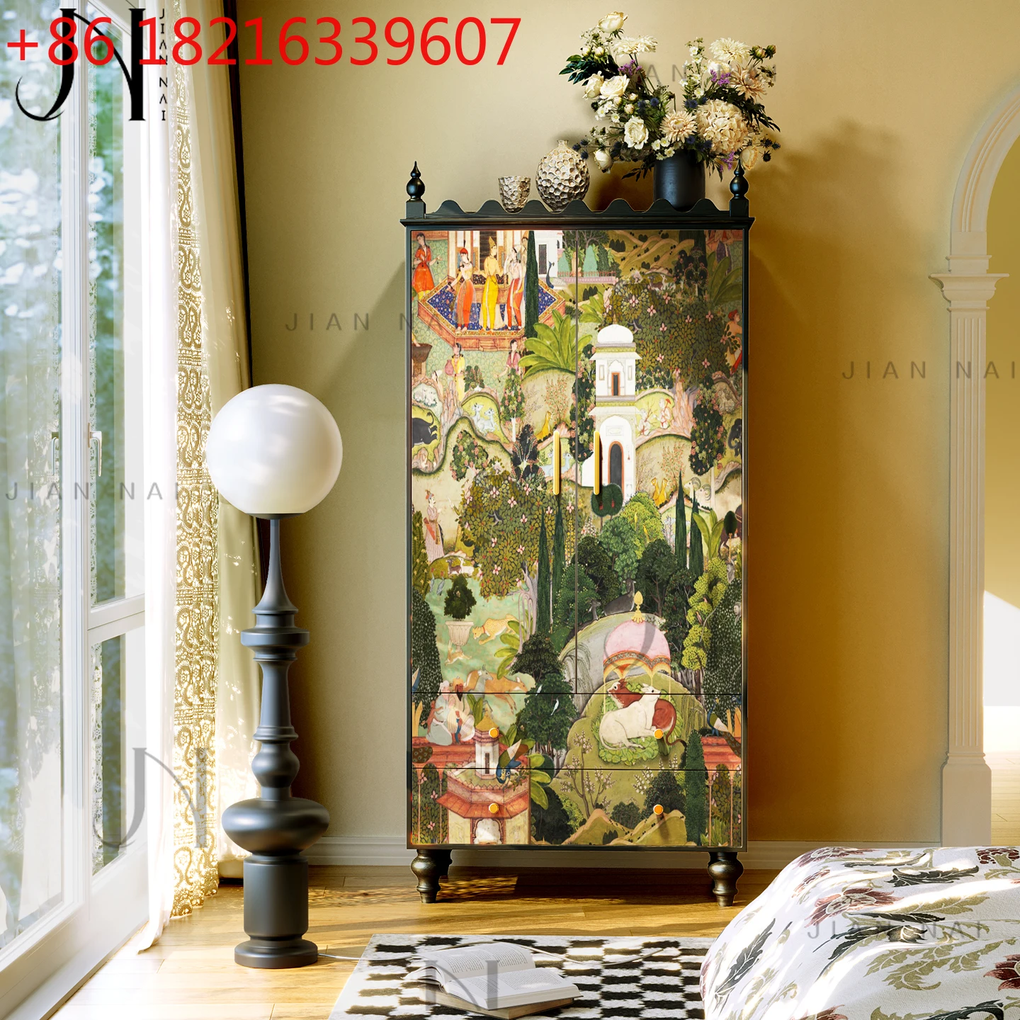 

Французский шкаф из цельного дерева, шесть сундука, гостиная, ящик для хранения, спальня, конец кровати