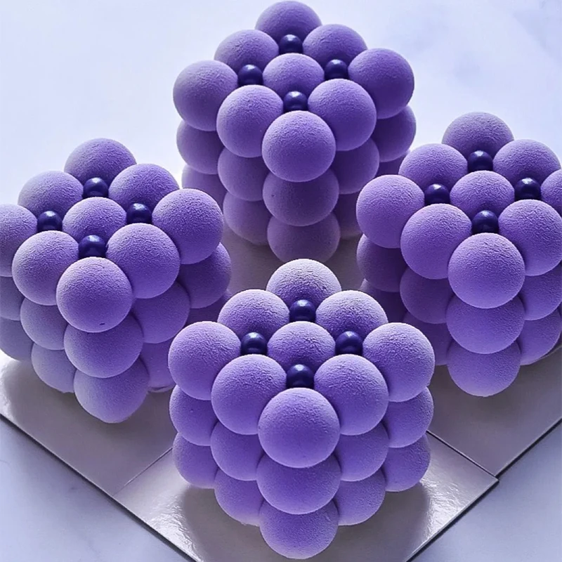 

Пузырьковая силиконовая форма для выпечки, 6 полостей, 3D кубический шар, форма для десертного мусса, торта для выпечки, сделай сам, форма для мыла, свечи