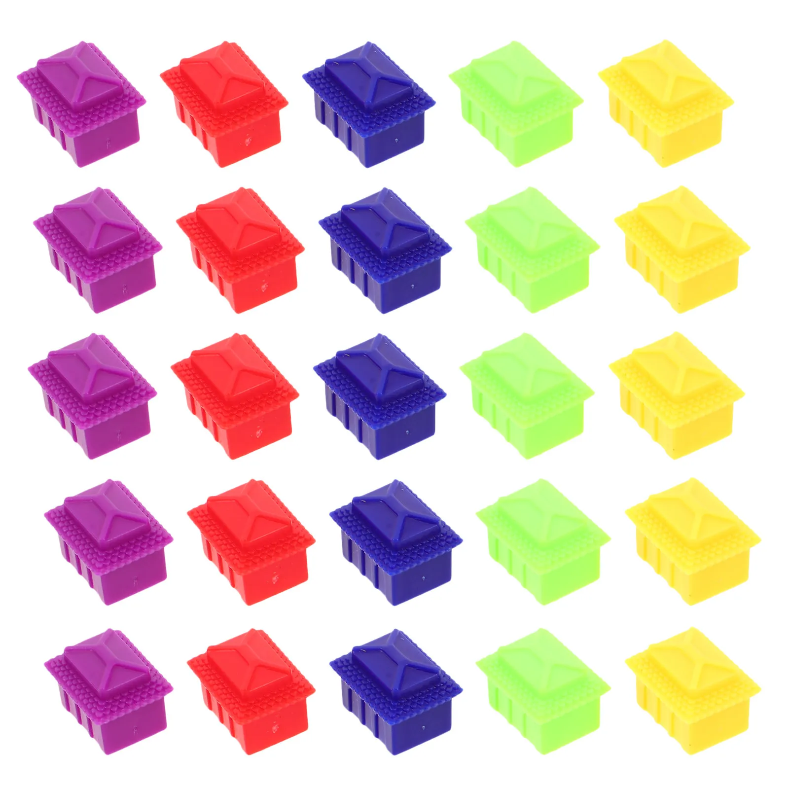 

50Pcs Hotel Game Replacement Pieces Plastic Colored House Board Game Supplement Accessories Miniature Buildings Family