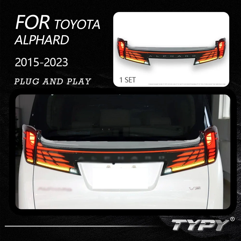 TYPY Dynamic Turn Signal Tail Lamp Automotive Accessories Upgrade Modified New LED For Toyota Alphard 2015-2023 Taillights