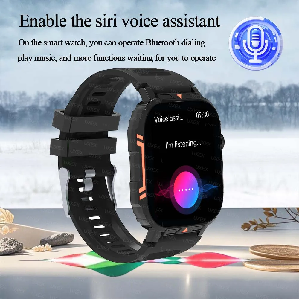 ساعة ذكية للرجال عسكرية 1.95 بوصة تتبع الصحة بلوتوث دعوة اجتماع هدية Smartwatch اللياقة البدنية الساعات الرياضية لنظام أندرويد Ios