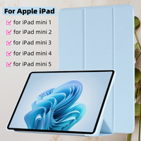 For iPad Mini 5 Case Trifold Stand TPU Leaher Soft Back Tablet Cases Funda For iPad Mini 4 Case iPad Mini 1 2 3 Cover 7.9 inch