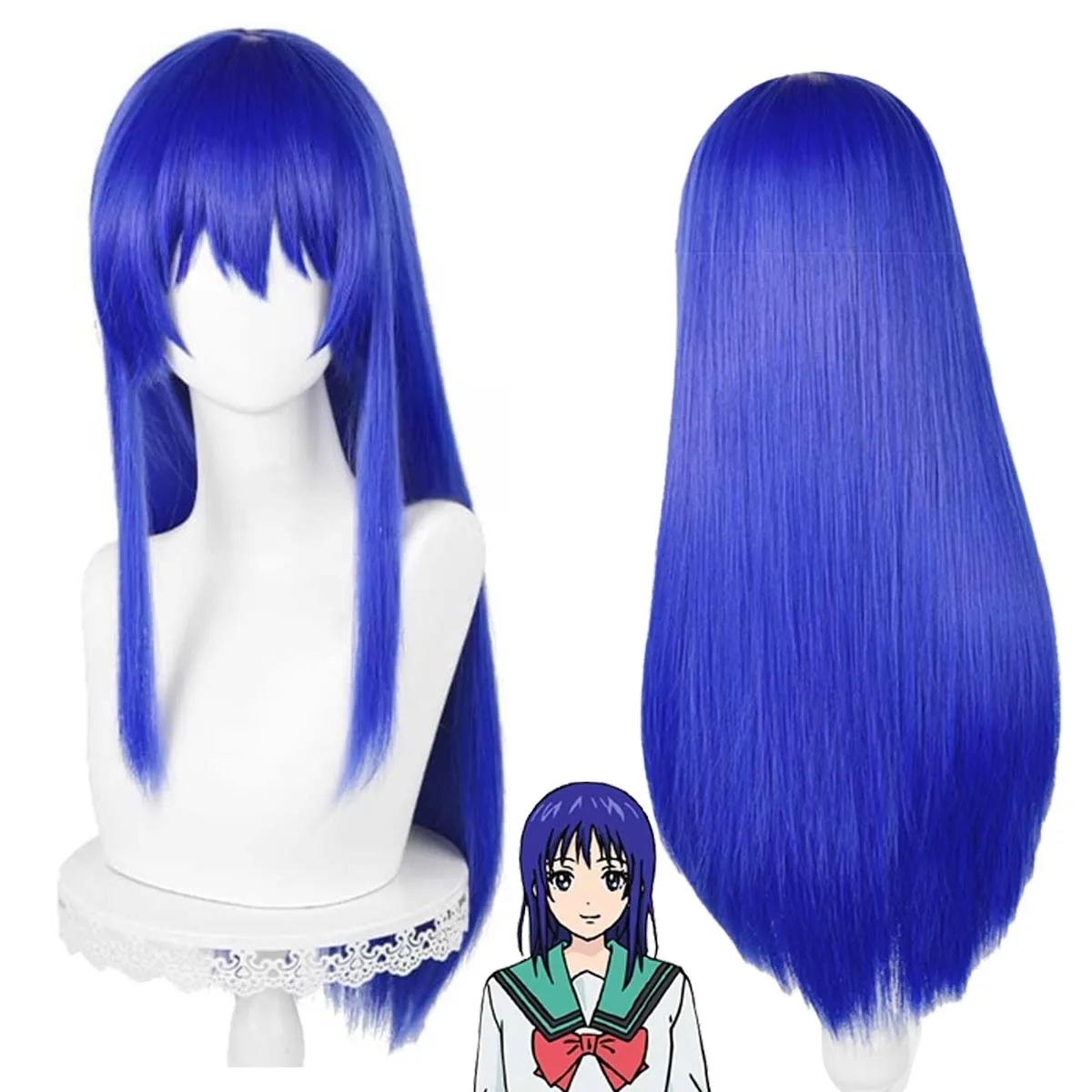 

Реквизит для Хэллоуина, ролевая игра, вечеринка, аниме Teruhashi Kokomi, косплей, синий длинный прямой парик из волос