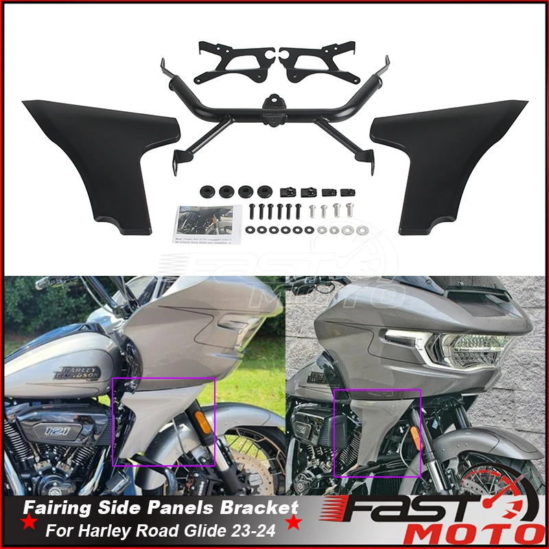 

Motorcycles Accessories Side Fairing Cover Panel Support w/ Bracket Kit For Harley CVO Road Glide ST FLTRXSTSE FLTRXSE 2023 2024