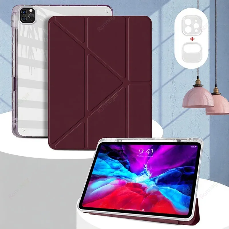 Y Fold New Case For iPad A16 11th 12th Air 5 4 Air 11 13 M4 M3 M5 Pro11 13 12.9 10th 9th 8 10.2 9.7 10.9 10.5 with Pencil Holder